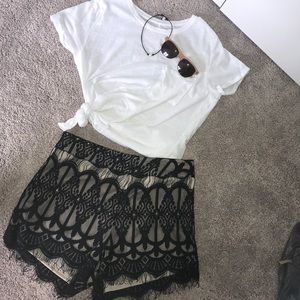 Black Lace/Fringe Shorts
